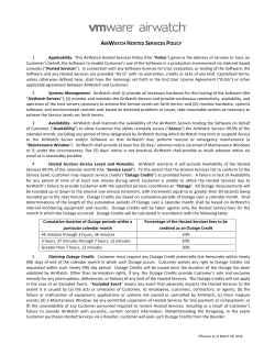 AirWatch Hosted Services Policy