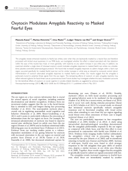 Oxytocin Modulates Amygdala Reactivity to Masked Fearful