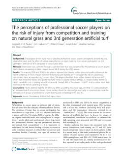 The perceptions of professional soccer players on the risk of injury