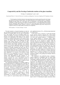 Cooperativity and the freezing of molecular motion at the glass