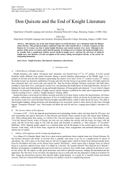 Don Quixote and the End of Knight Literature