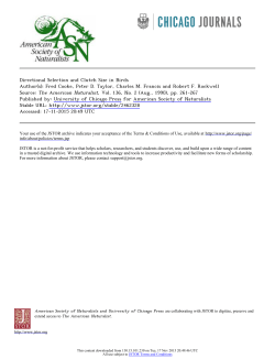Directional Selection and Clutch Size in Birds Author(s): Fred Cooke