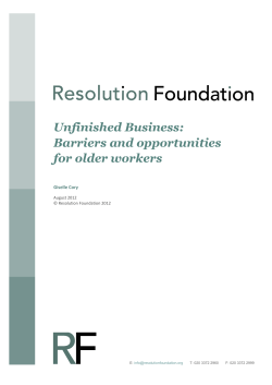 Unfinished Business: Barriers and opportunities for older workers