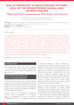 RISK OF PREGNANCY IN BREASTFEEDING MOTHERS: ROLE OF