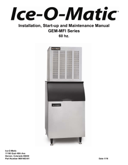 Installation, Start-up and Maintenance Manual 60 hz. GEM