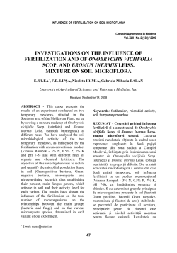 investigations on the influence of fertilization and of onobrychis