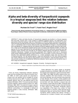 Alpha and beta diversity of harpacticoid copepods in a tropical