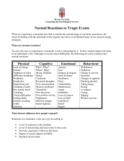 Normal Reactions to Stressful Events