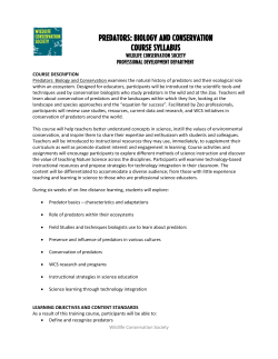 predators: biology and conservation course syllabus