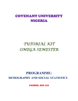 dss328 tutorial kit - Covenant University