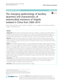 The changing epidemiology of bacillary dysentery