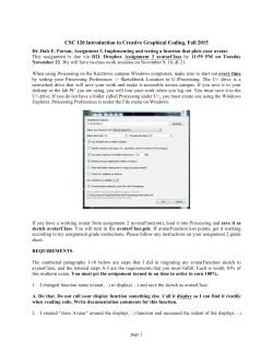 CSC 120 Introduction to Creative Graphical Coding, Fall 2015