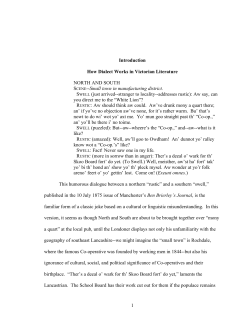 Introduction How Dialect Works in Victorian Literature