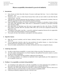 Rhyme acceptability determined by perceived similarity