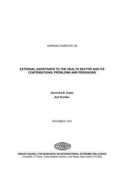 External Assistance to Health Sector and its Contributions