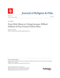 From Holy Aliens to Cyborg Saviours: Biblical Subtexts in Four