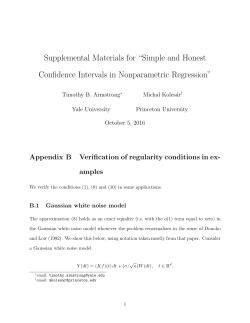 Supplemental Materials for &ldquo;Simple and Honest Confidence