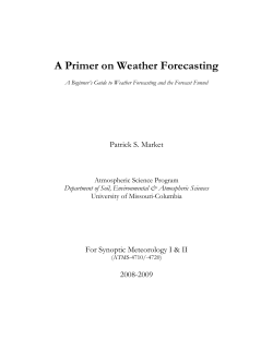 A Primer on Weather Forecasting - University of Missouri`s College