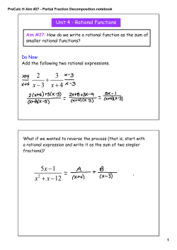 PreCalc H Aim #27 - Partial Fraction Decomposition.notebook