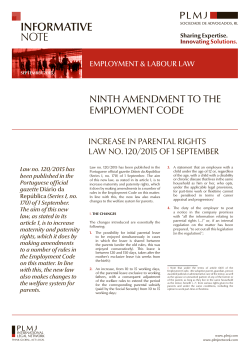Ninth amendment to the Employment Code