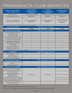 President`s club benefits