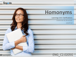 Homonyms - Lingoda
