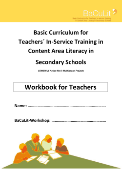 BaCuLit Teacher Workbook