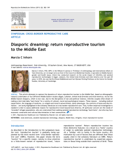 Diasporic dreaming: return reproductive tourism to the Middle East