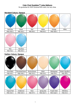 Color Chart Qualatex&trade; Latex Balloons Standard