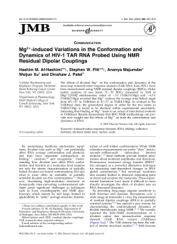 Mg2+-induced Variations in the Conformation and Dynamics of HIV
