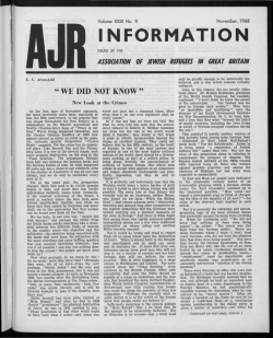 INFORMATION - The Association of Jewish Refugees