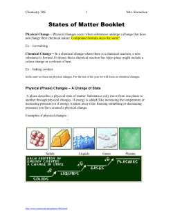 States of Matter Booklet - Mrs. Kornelsen`s Classroom