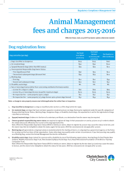 Animal Control Fees and Charges
