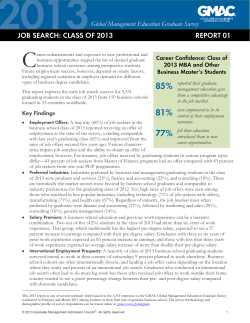 2013 GMAC Global Graduate Survey Report 01, Job Search: Class