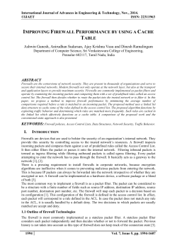 IMPROVING FIREWALL PERFORMANCE BY USING A CACHE