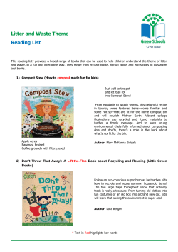 Litter and Waste Theme Reading List