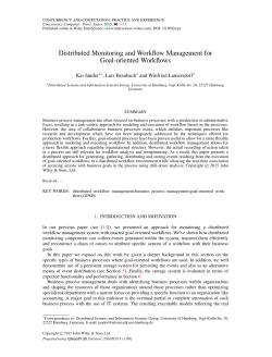 Distributed Monitoring and Workflow Management for Goal