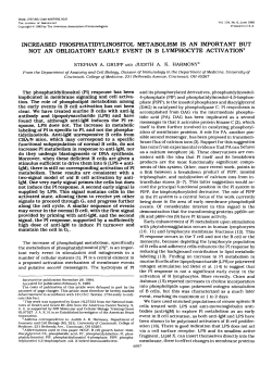 in B lymphocyte activation. event an important but not an obligatory