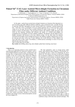 Pulsed Nd3+:YAG Laser Assisted Micro