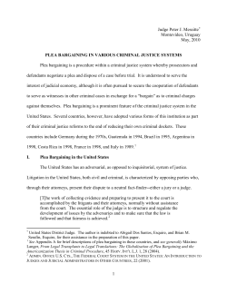Plea Bargaining in Various Criminal Justice Systems