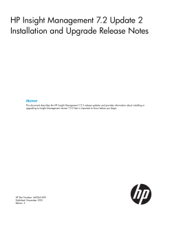 HP Insight Management 7.2 Update 2 Installation and Upgrade