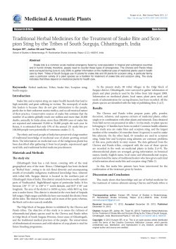 Traditional Herbal Medicines for the Treatment of