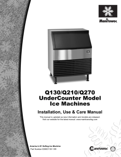 Q130/Q210/Q270 UnderCounter Model Ice