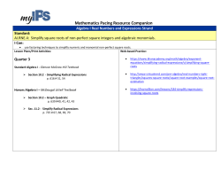 Mathematics Pacing Resource Companion