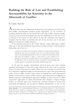 Building the Rule of Law and Establishing Accountability for