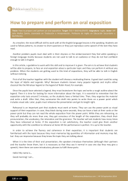 How to prepare and perform an oral exposition