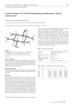 Crystal structure of 1,3,5/2,4,6-hexahydroxycyclohexane, C6H12O6