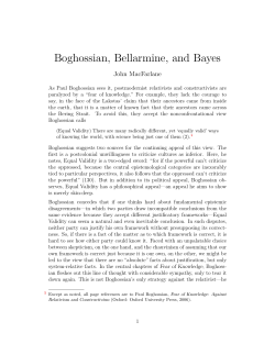 Boghossian, Bellarmine, and Bayes