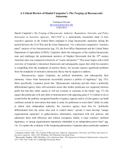 Carpenter`s The Forging of Bureaucratic Autonomy