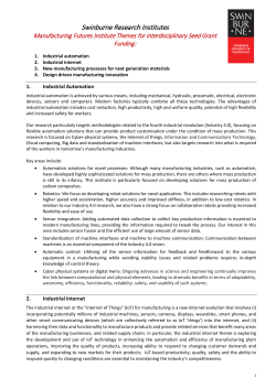 Manufacturing Futures Institute Themes for
